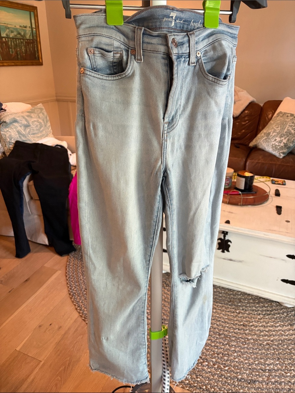 7 For All Mankind Light Blue Straight Leg Jeans